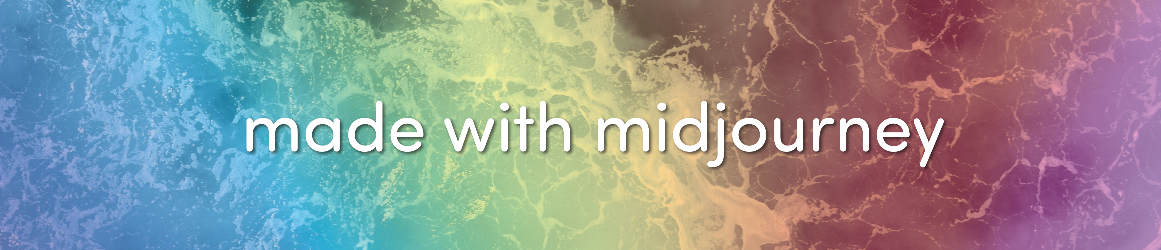 rainbow wave that says made with midjourney